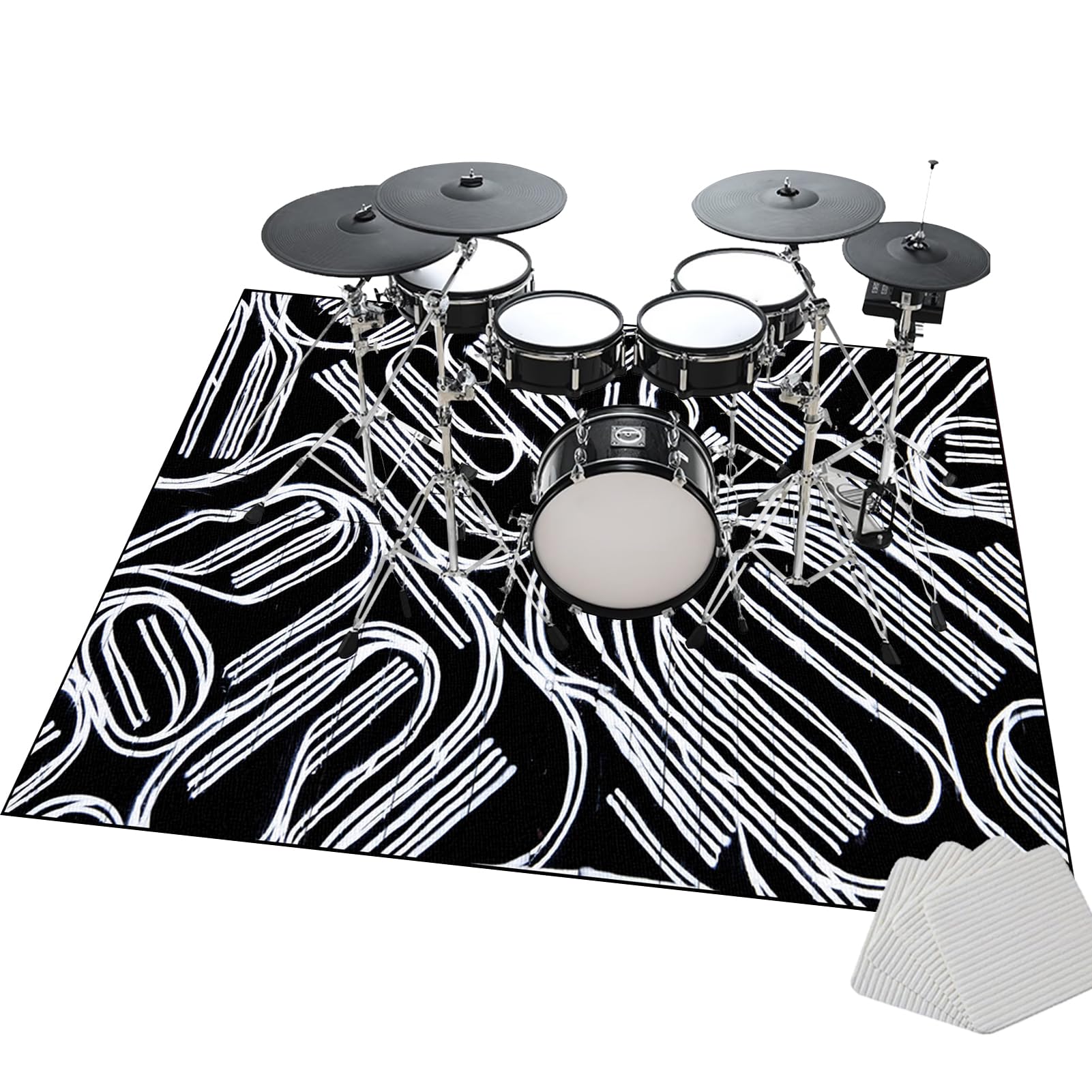 Tappeto Per Batteria Antiscivolo 180x140 Cm - Insonorizzato Per Batteria Acustica Ed Elettronica - Foto 10