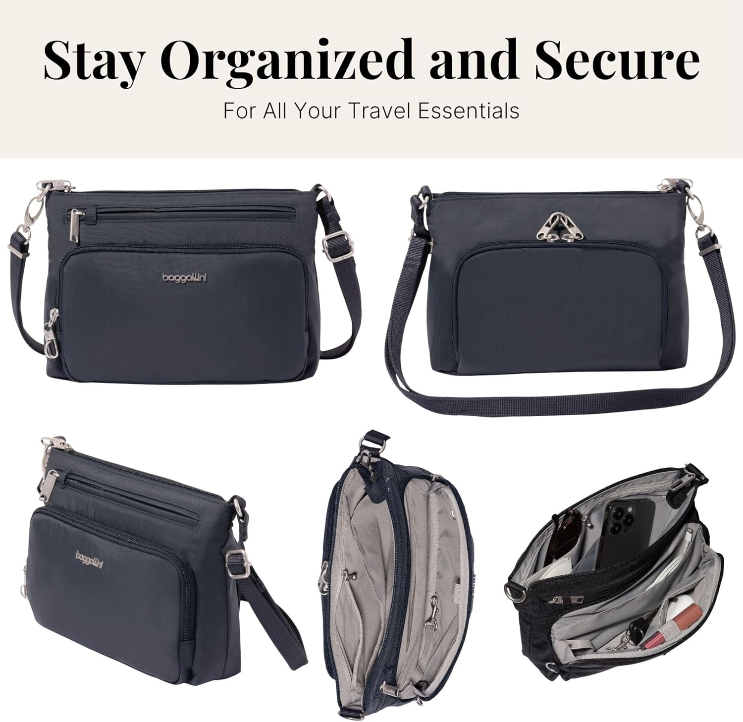 Baggallini Securtex Anti-Theft Keepsake Crossbody