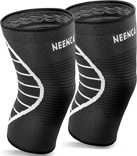 NEENCA 2 Pack Knee Brace, Knee Compression Sleeve Support for Knee Pain, Running, Work Out, Gym, Hiking, Arthritis, ACL, PCL, Joint Pain Relief, Meniscus Tear, Injury Recovery, SportsUnisex