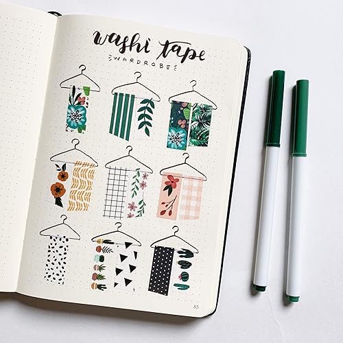 Miniatura 3 de Washi Tape Set - 16 rollos de cinta decorativa de 0.591in de ancho para álbumes de recortes, revistas balas, planificadores, decoración de bricolaje