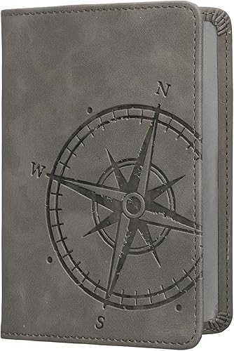 Miniatura 2 de kwmobile Soporte de registro y seguro - Soporte para documentos de coche para documentos y tarjetas de vehículos - Piel sintética con diseño - Gris