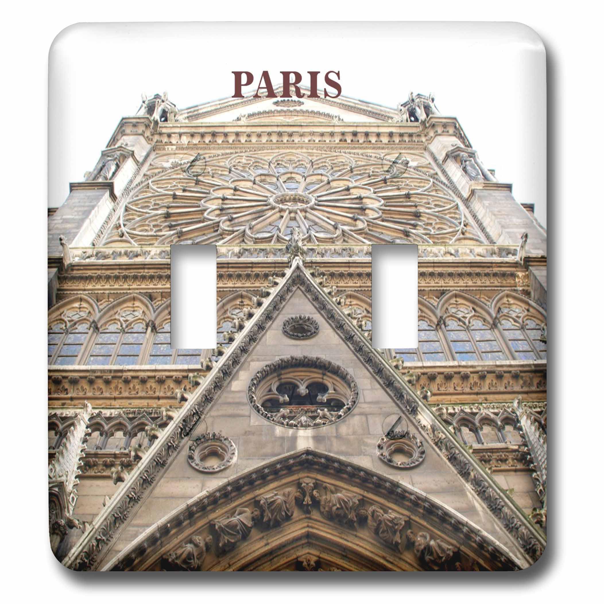 Interrupteur à bascule double Notre Dame Paris plaque murale décorative monument de France
