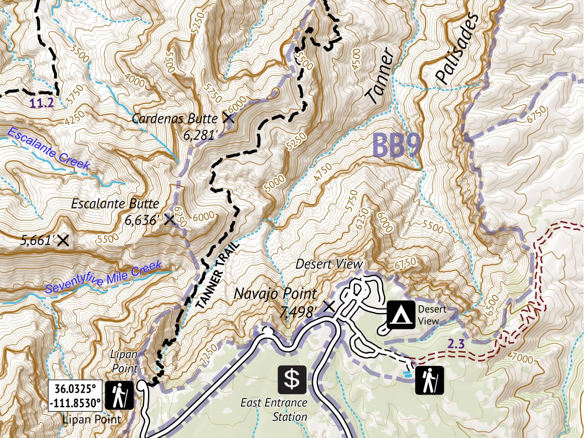 Grand Canyon National Park - Arizona Hiking Map (2026)