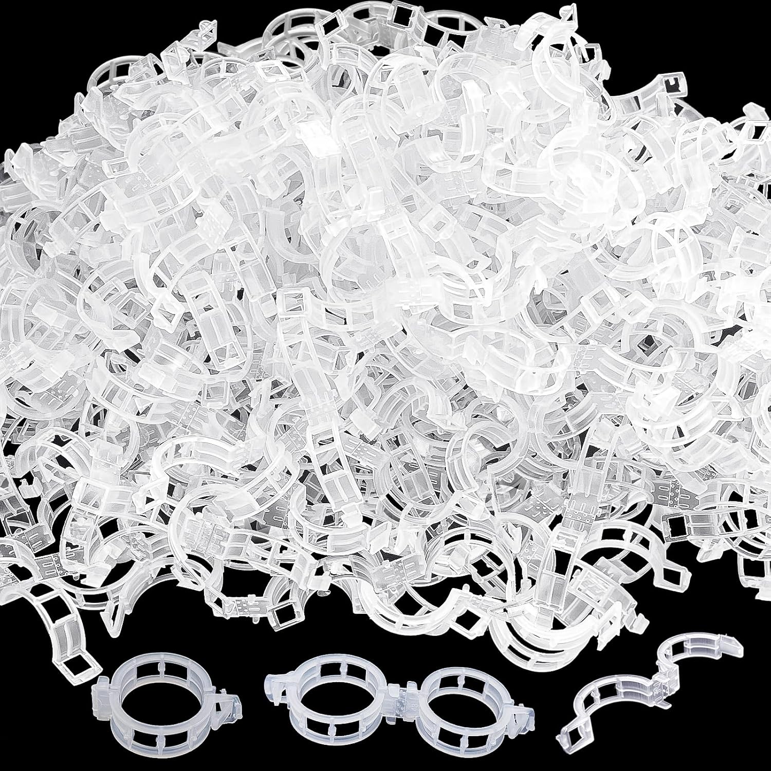 Anyumocz 400Pcs Plant Support Garden Clips,Plastic Grape Tomato Support Clip,Vegetable Vine Clips for Climbing Plants,Outdoor,Indoor(White)