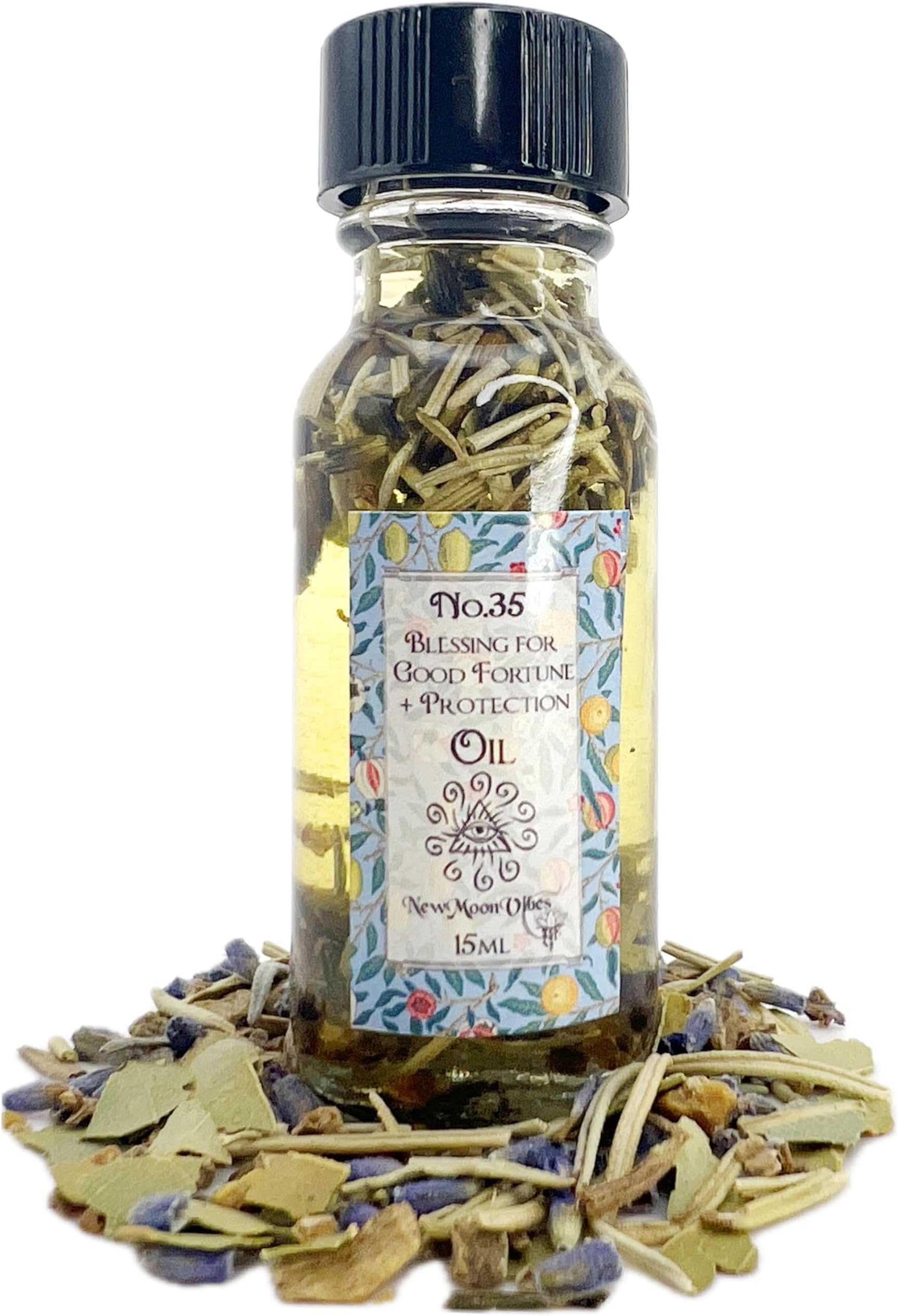 Blessing Oil by New Moon Vibes - Success Blessing Wealth Good Luck Armor Negativity Protection Spells Conjure Rituals - Handmade with Essential Oils & Herbs - Wicca Pagan Hoodoo Magick