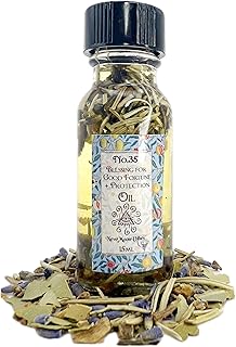 Blessing Oil by New Moon Vibes - Success Blessing Wealth Good Luck Armor Negativity Protection Spells Conjure Rituals - Handmade with Essential Oils & Herbs - Wicca Pagan Hoodoo Magick