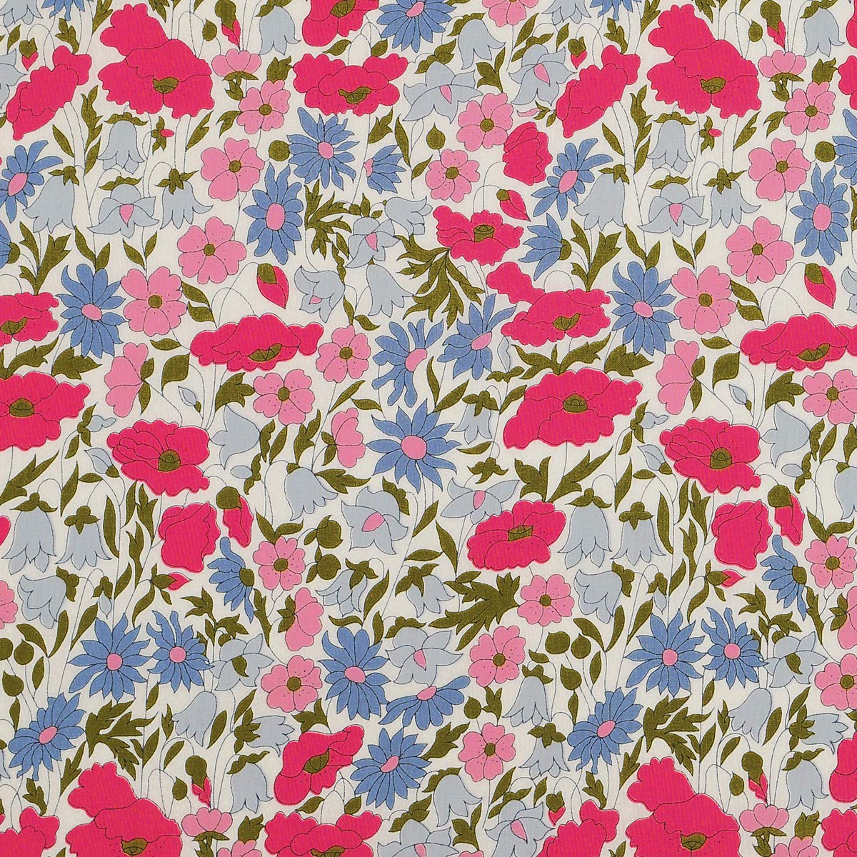 Amazon | リバティプリント 国産 タナローン ポピー・アンド・デイジー  