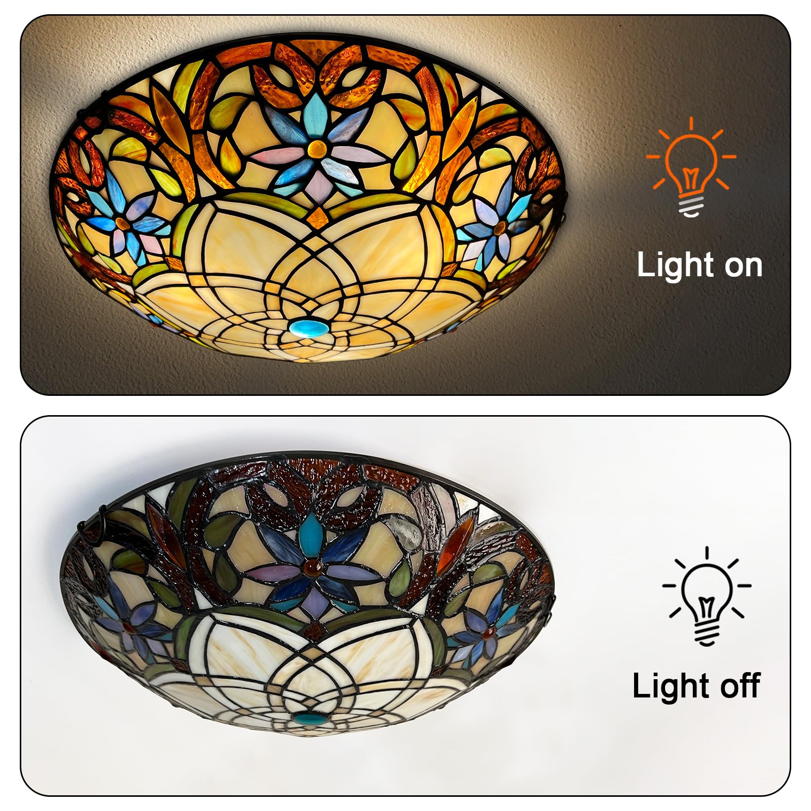 Amazon.com: ARTZONE Tiffany Ceiling Lights, Stained Glass Ceiling