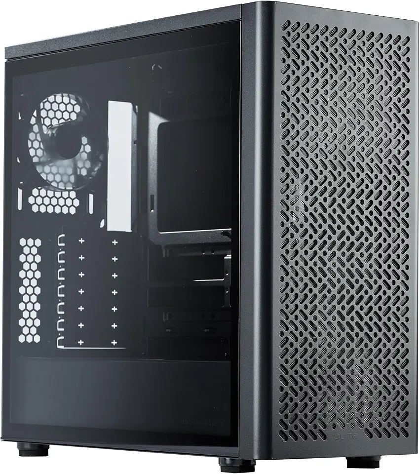 Cooler Master Elite 502 Lite ATX High Airflow Minimalist PC Case, 410mm GPU Max, Compatible RTX 5090|RX 7090 XT, 360mm AIO Max, Type C, Tempered Glass, 120mm PWM Fan, Intakes Grill