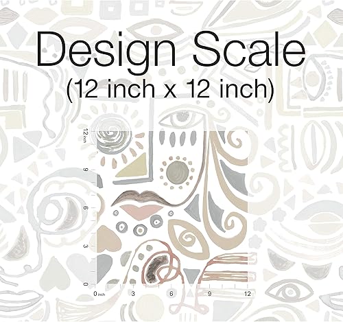 Miniatura 4 de RoomMates RMK11898RL Papel tapiz para despegar y pegar con caras de color gris y gris pardo