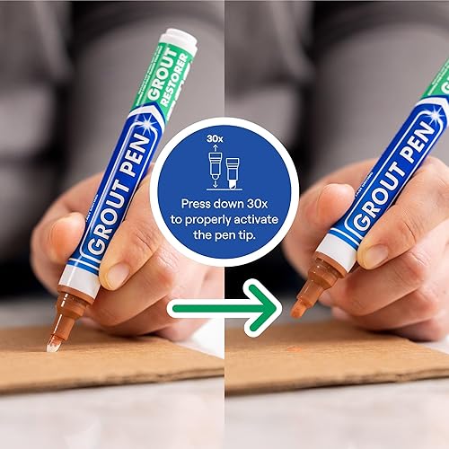 Miniatura 3 de Rotulador de pintura para azulejos pintura impermeable para lechada colorante para lechada de azulejos y bolígrafo sellador terracota punta estrecha