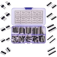 Pin Headers 2.54mm Header Connector Kit, 1 Row Male Header Pins 2P 3P 4P 5P 6P 7P 8P 9P 10P 12P PCB Board Pin Header Strip 180 Degree YO-Pin-Str-2.5-M-Single