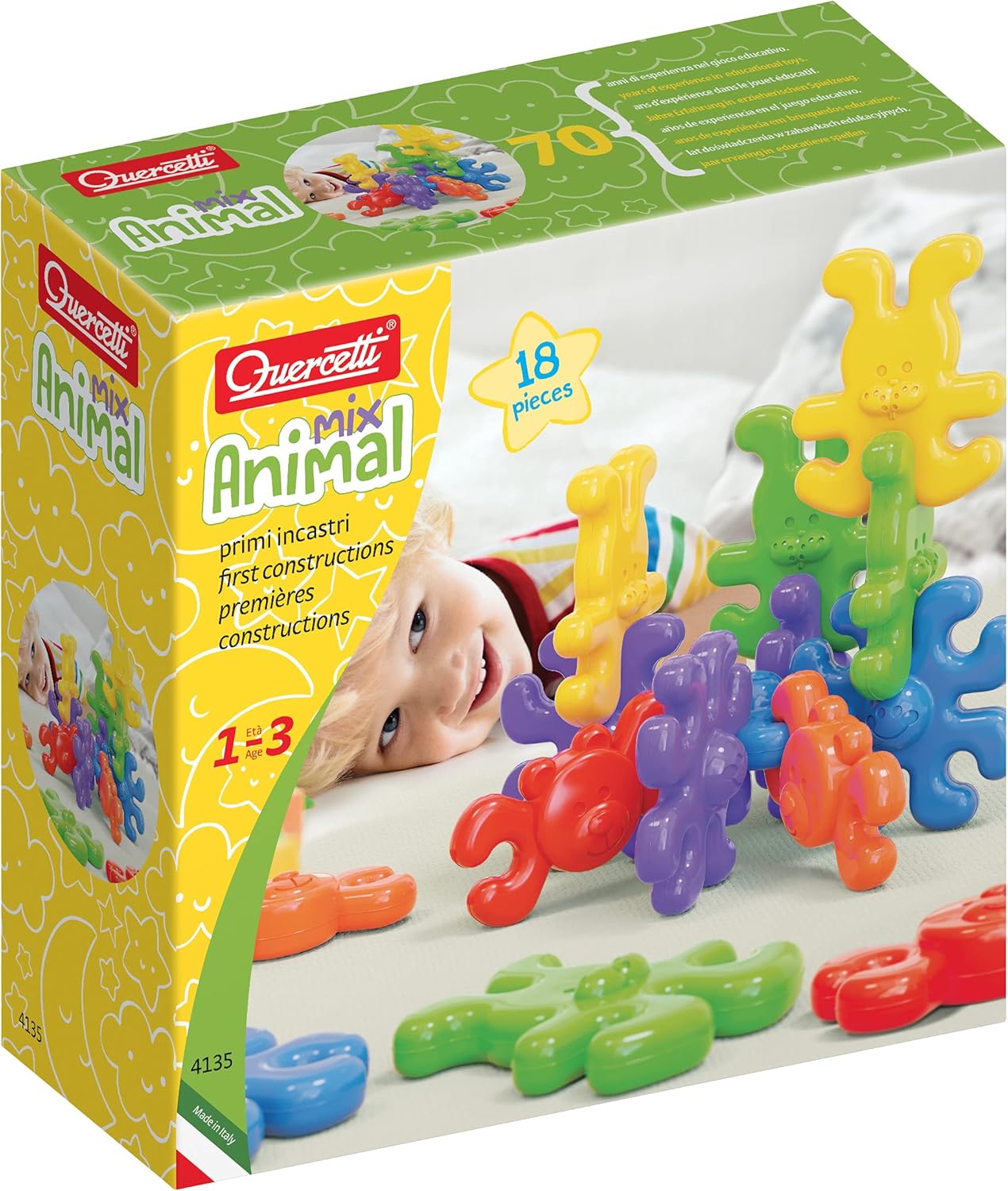 Quercetti 2290 - Peggy Jumbo Vehicles: Giocattolo Per Bambini Con Veicoli E Pioli