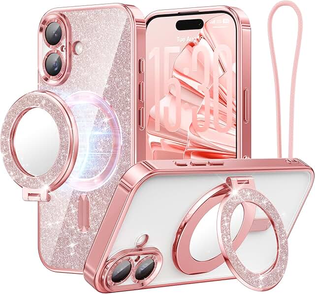 Meifigno Designed for iPhone 17 Case with Ring Stand (6.3