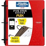 Five Star Flex Refillable Notebook + Study App, College Ruled Paper, 1 Inch TechLock Rings, Pockets, Tabs and Dividers, 200 Sheet Capacity, Color Will Vary (29328) – view 1