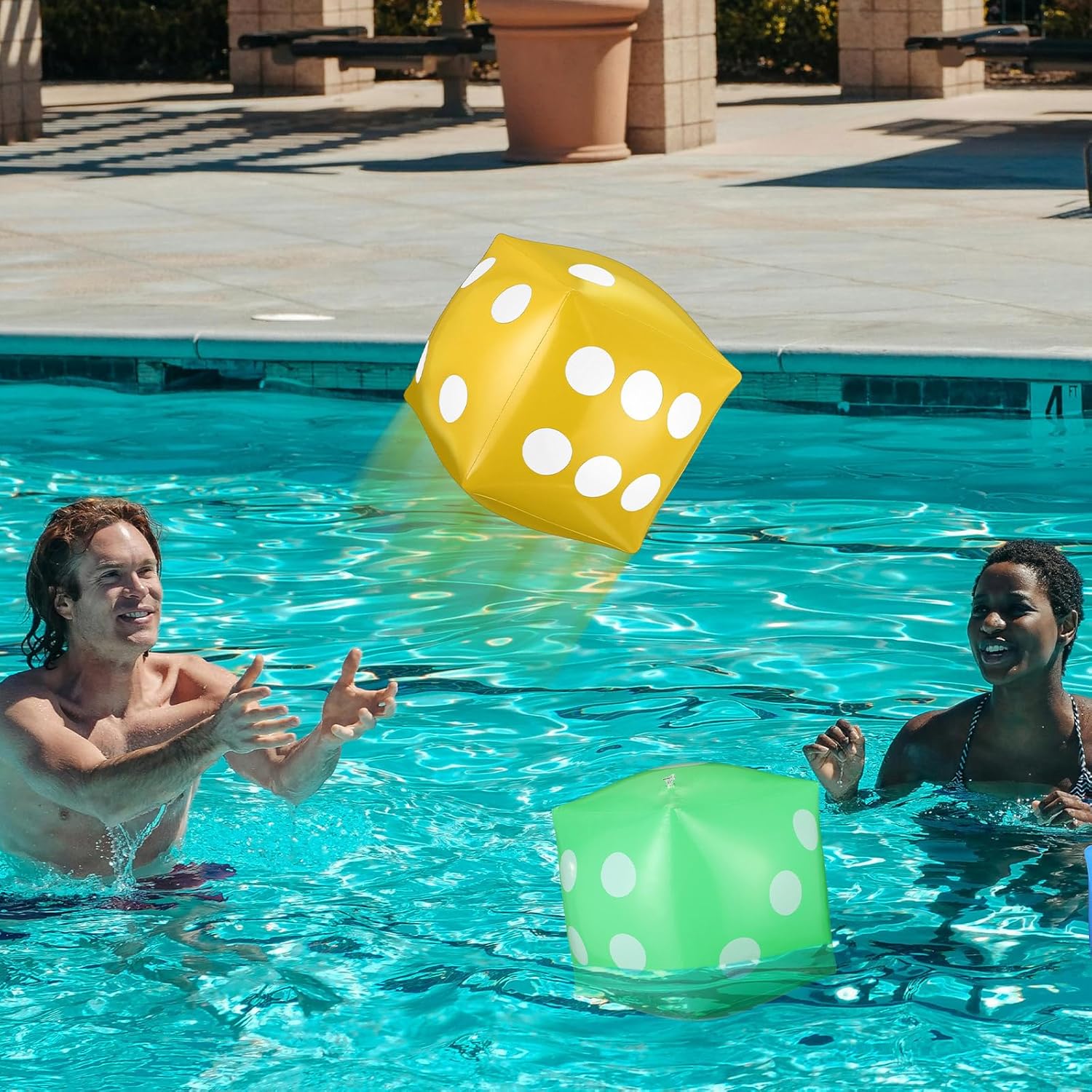 Duraaamo 20 Pcs Jumbo Inflatable Dice 12 Inch Large Giant Dice Game for Indoor Outdoor Yard Lawn Games Pool Birthday Party Favors Casino Theme Board Game Decorations(Colorful)