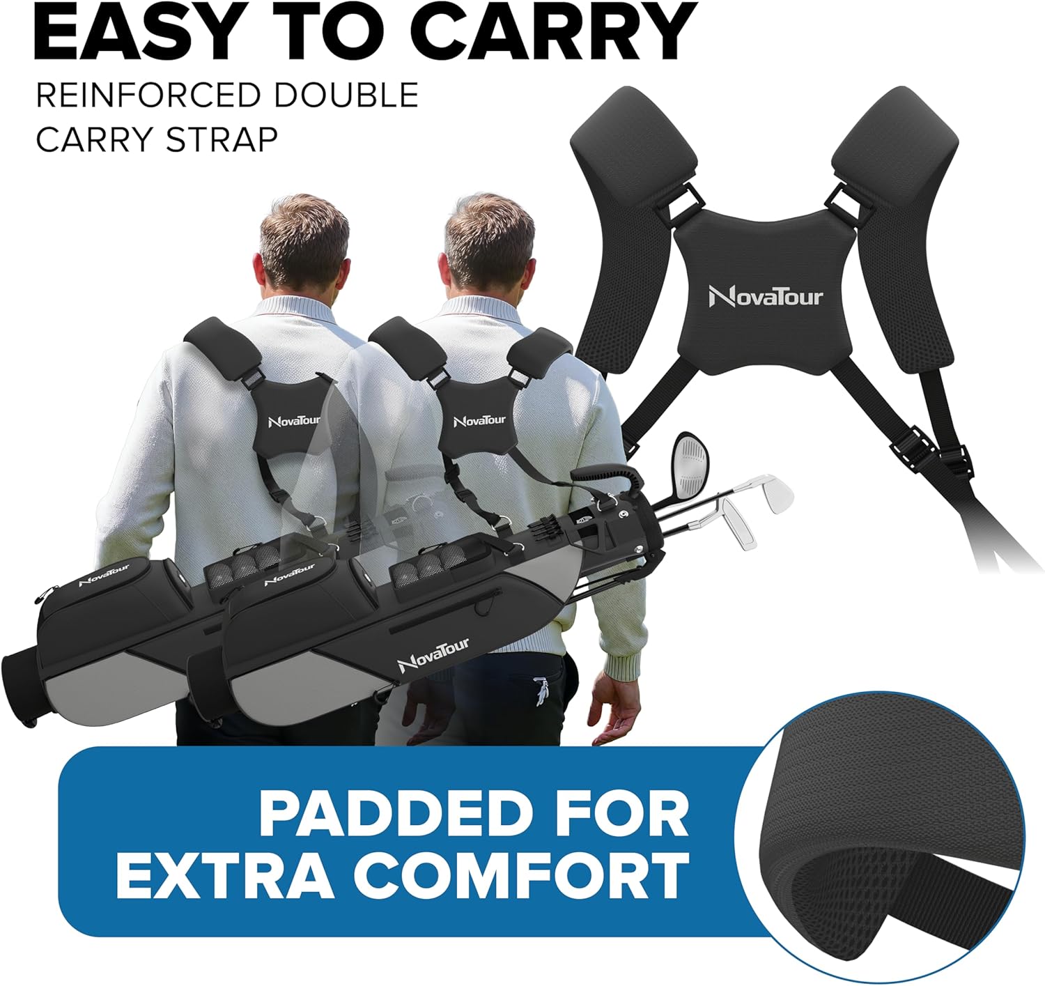 Ultra Lightweight Premium Par 3 Golf Bag with Double Strap, 6 Zippered Pockets for Executive and Par 3 Courses