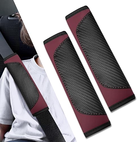 Vista 21 de 2 fundas para cinturón de seguridad de automóvil, almohadillas suaves para cinturón de seguridad, fundas para el cuello, protector de correa de Verde