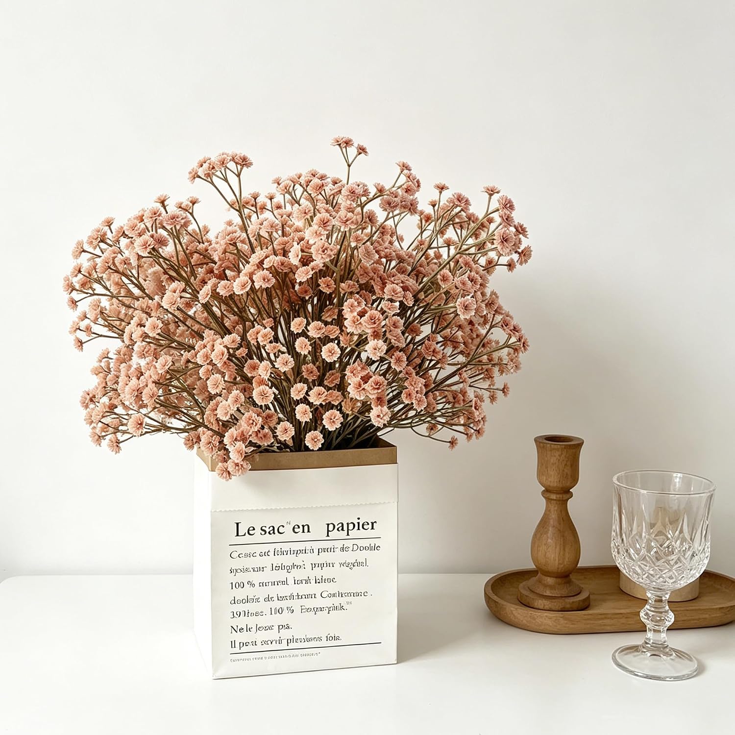 12PCS Artificial Baby’s Breath Flowers, Real Touch Silicone Gypsophila Stems, Terracotta Pink, Burgundy Plum & Frost White Faux Flowers for Wedding & Home Decor