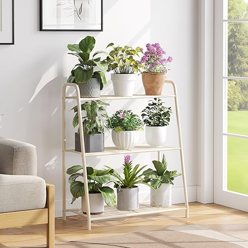 Miniatura 2 de Soporte para Plantas de Esquina de 3 Niveles, Estante de Metal Negro para Macetas de Flores, Estante de Servicio Pesado para Interiores y Exteriores