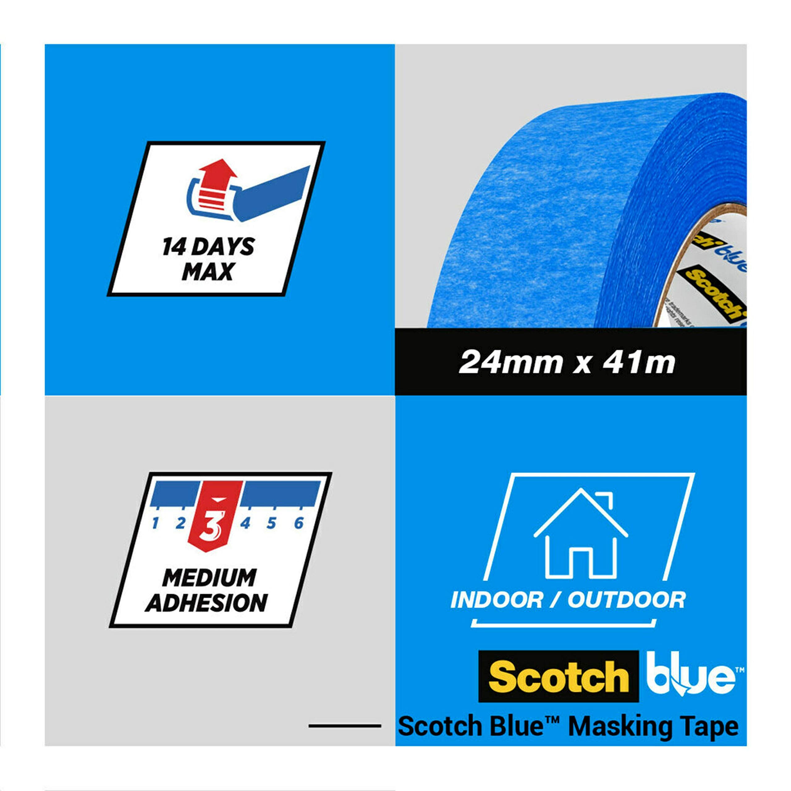 Scotchblue 2090 Taśma Maskująca, Niebieski, 24 mm x 41 m