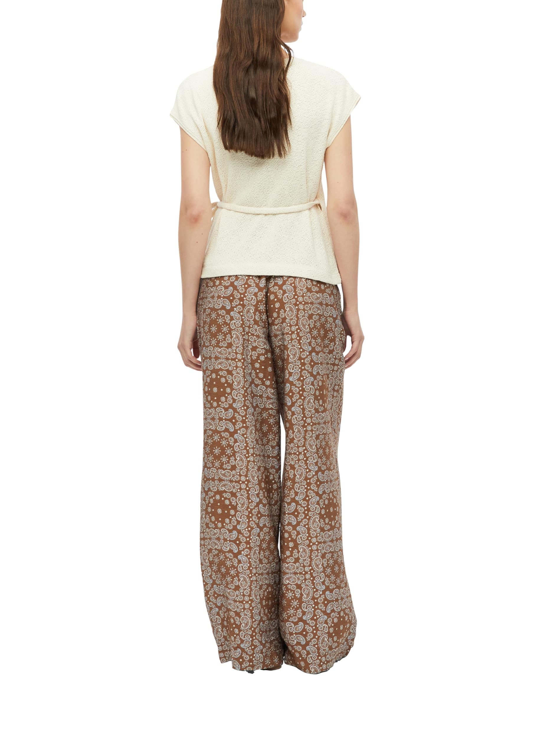 s.Oliver Damen Hose Strukturierte Wide-Leg-Hose aus Viskosemix