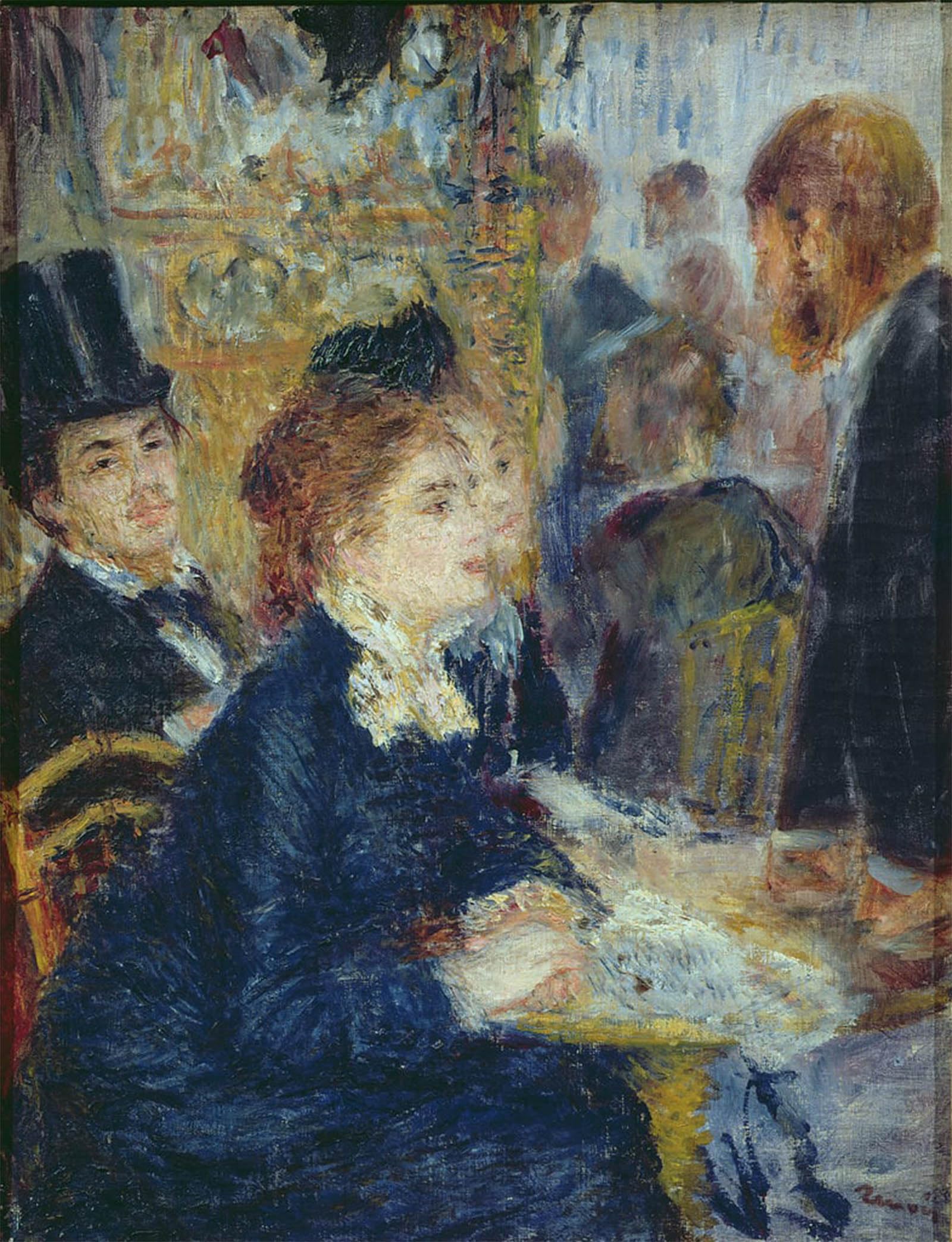 POSTERIIk Famous Modern Artwork Art Mural At the Cafe by Pierre Auguste Renoir Oil Paintings Pictures for Home Decor 60x90cm