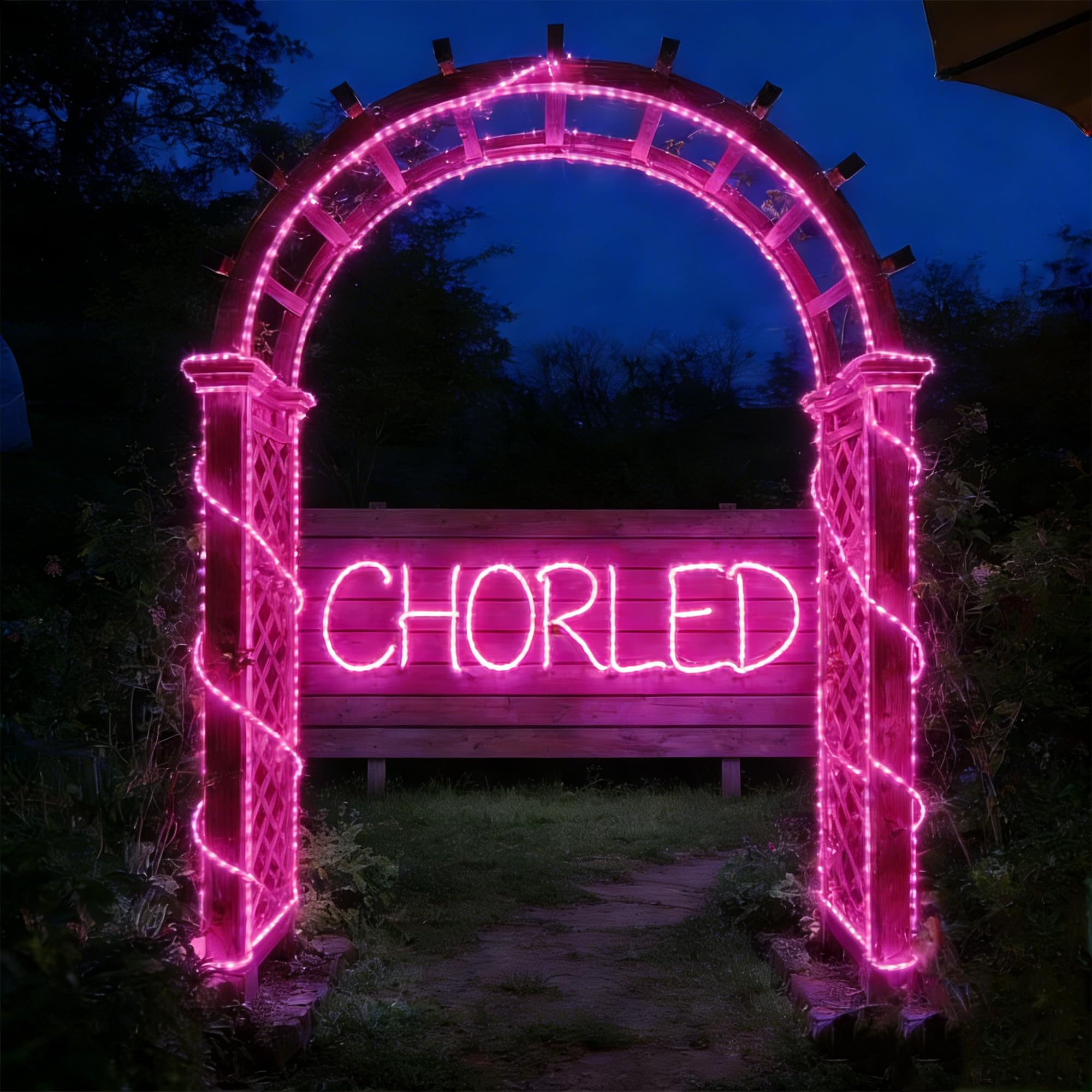 Guirlande lumineuse LED flexible et étanche avec 8 modes, éclairage extérieur pour terrasse, jardin, piscine, cour et décoration de Noël (rose, 6,1 m)