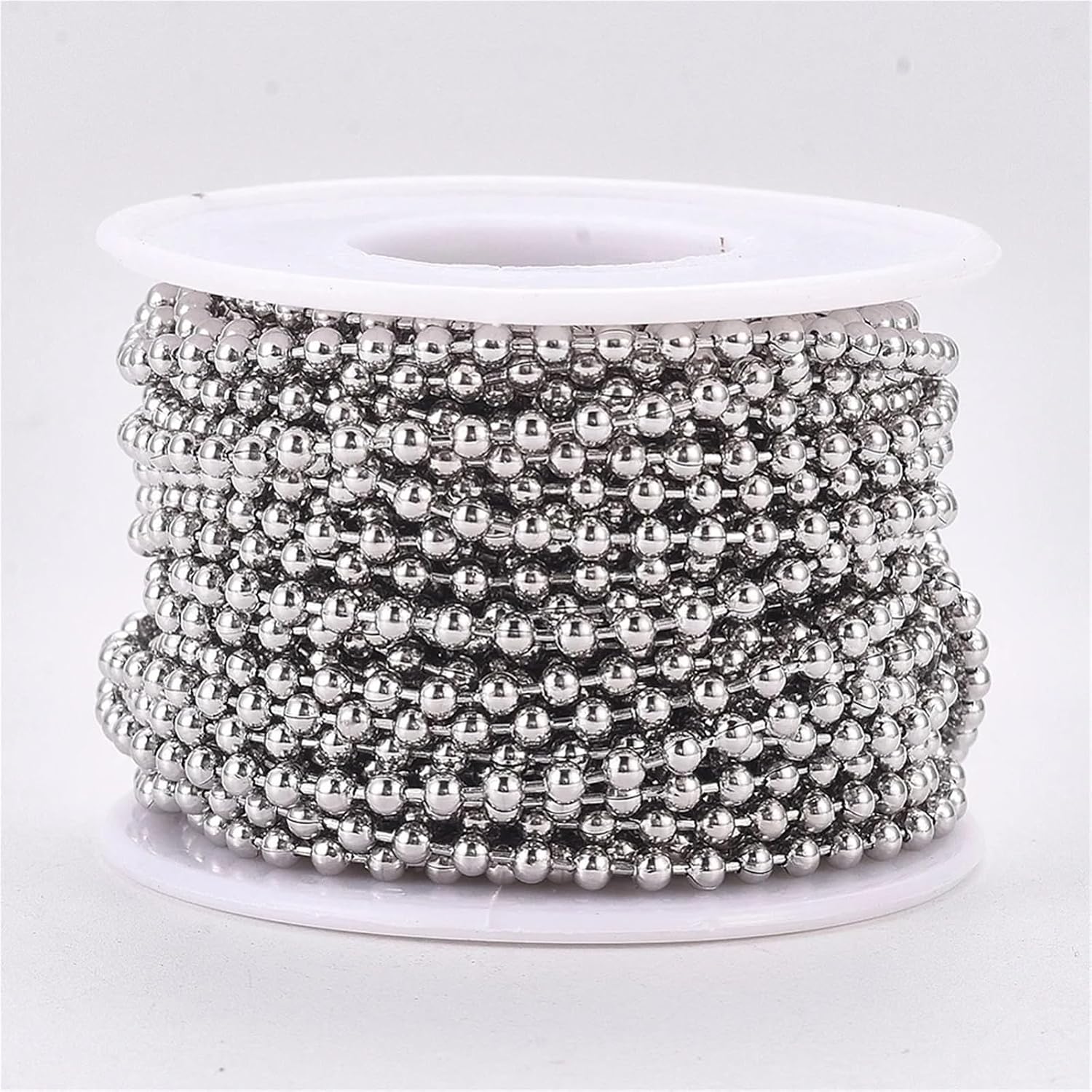 Ball chain, 2Roll 10m 304 Stainless Steel Ball Chains, 1.5mm 2mm 2. 3mm with Spool, Soldered for DIY Jewelry Making for Tag Chain(Golden,1.5mm)