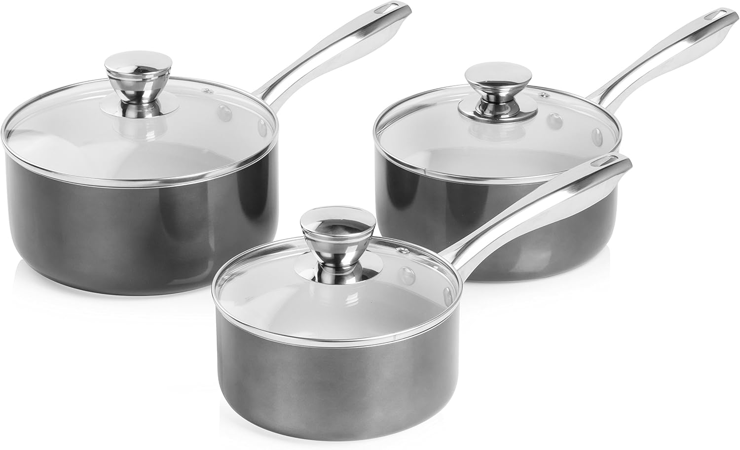 Morphy Richards Accents Induction Saucepan Set, Non Stick Ceramic