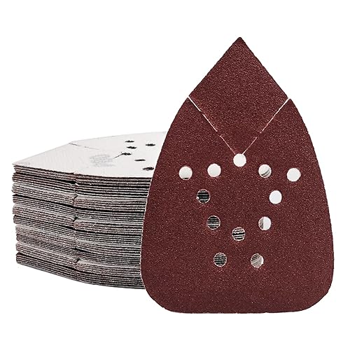 Miniatura 8 de Lijadora de ratón de grano 180, 50 almohadillas de lijado para lijadoras de palma de ratón, papel de lija de gancho y bucle, almohadillas de lijado