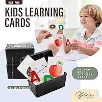 Vista 8 de Black Index Card Holder 4x6 - Index Card Box With Index Dividers, Ruled Cards & Stickers - Recipe & Flash Card Holder Box Organizer 264 Pcs Set