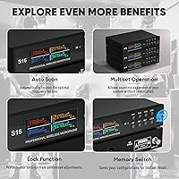 Vista 7 de Sistema de micrófono inalámbrico de solapa con auriculares y micrófonos Lavalier, juego de micrófonos UHF Pro de 4 canales con transmisor de paquete