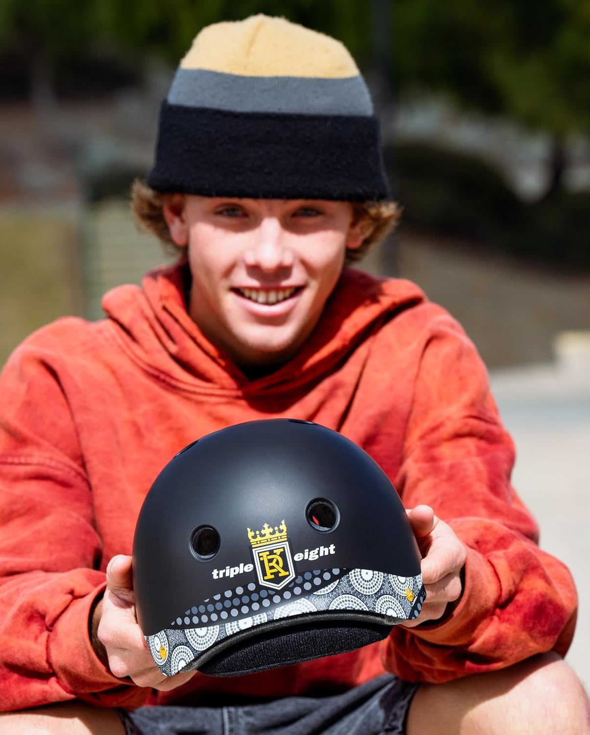 Triple Eight Deep Cover Helmet - Ideal for Skateboarding, Bicycling, BMX, and Roller Skating