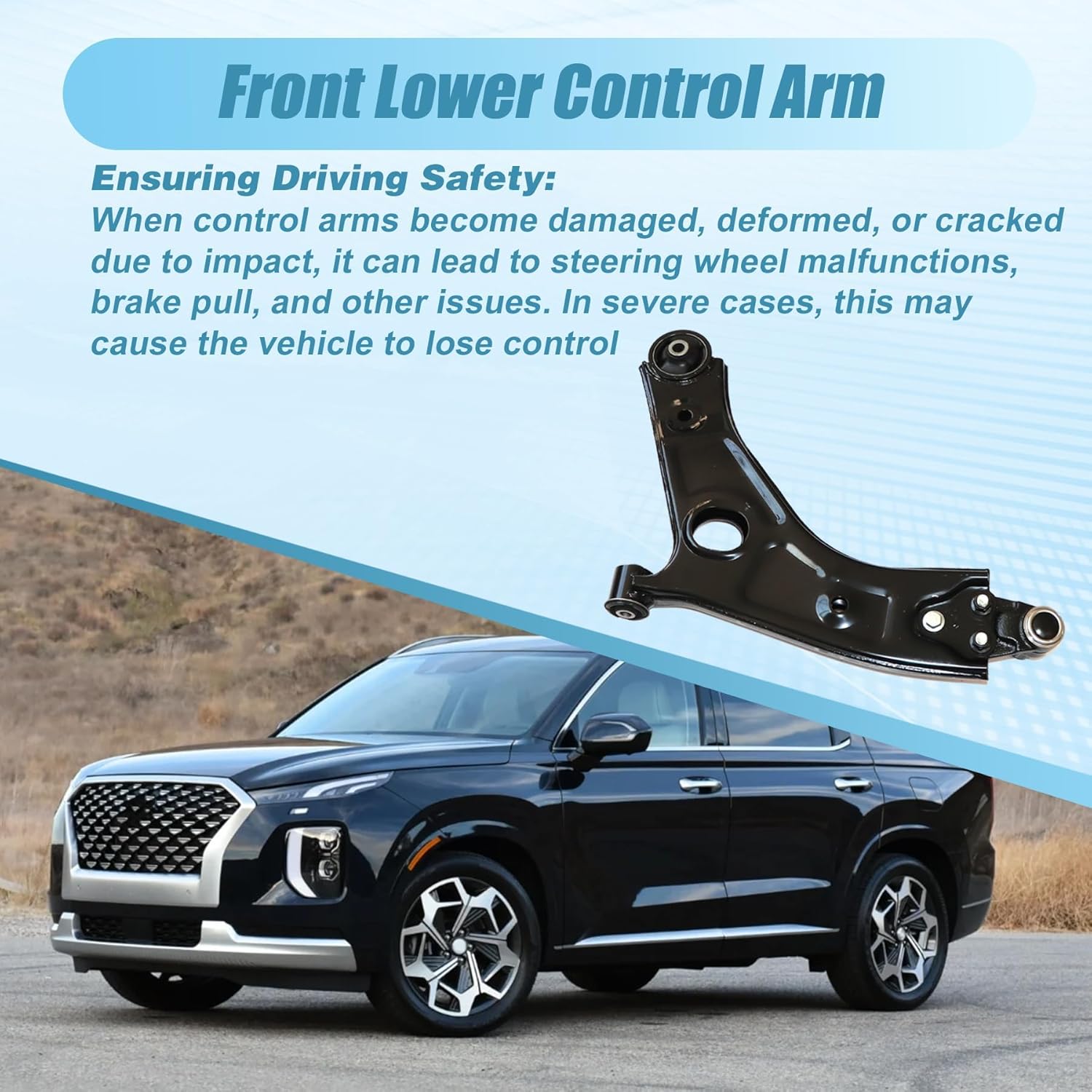 XQSMWF Lower Control Arm Front Right Passenger Side Compatible With Hyundai Palisade 3.8L 2020-2023 Compatible With Kia Telluride 3.8L 2020-2023#54501-S8100 54501S8100