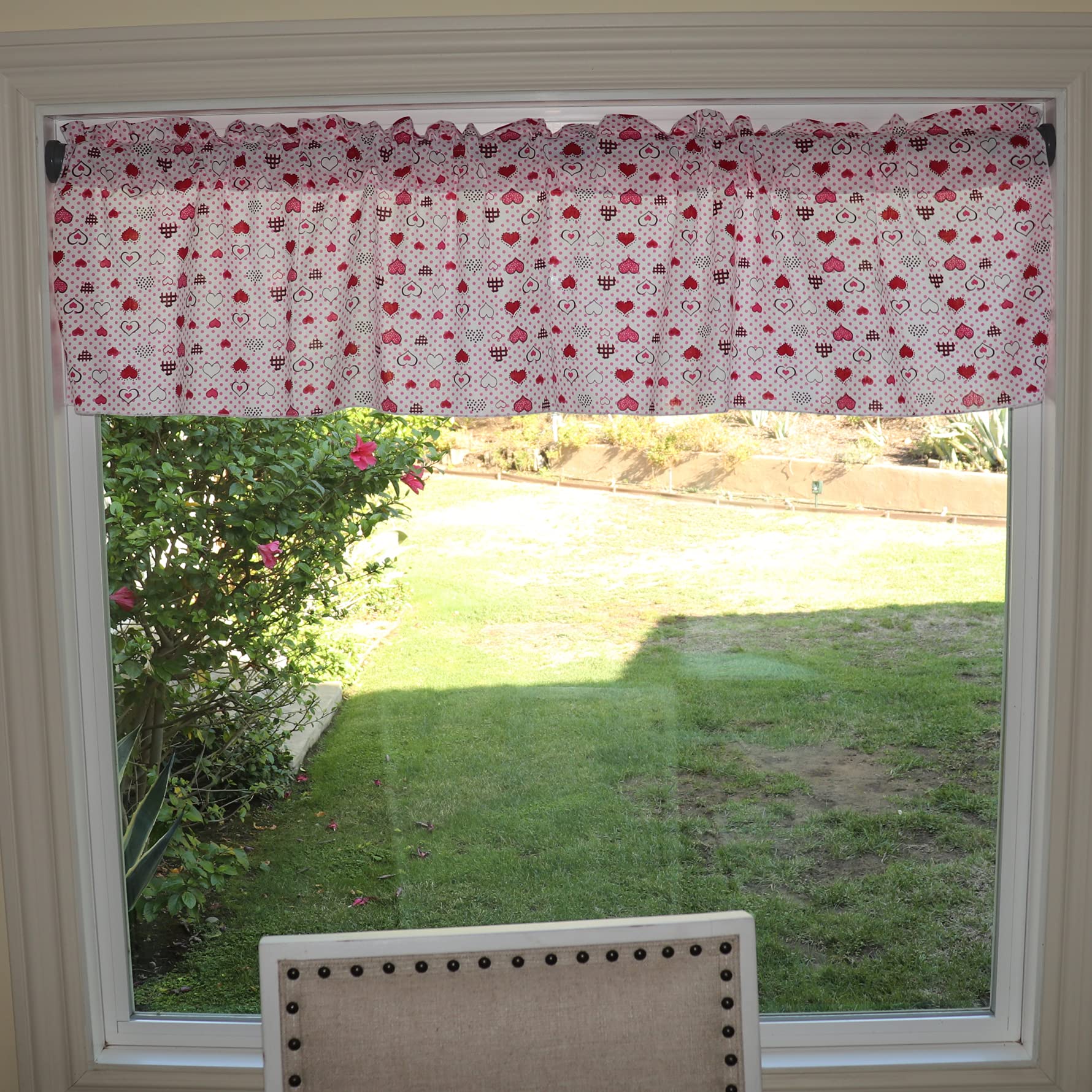 Zen Creative Designs Multi Colored Small Polka Dots Cotton Window Valance Home Décor Bedroom Nursery Kitchen Window (58