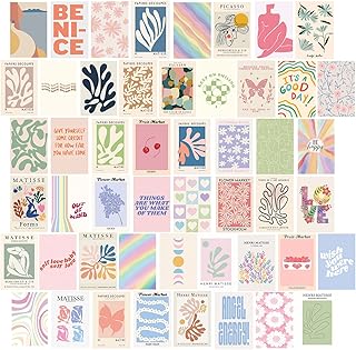 50PCS Danish Pastel Room Decor Aesthetic,4 x 6” Danish Pastel Aesthetic Posters for Trendy Photo Wall,Danish Pastel College Dorm Room Decor,Bedroom Wall Art for Girls Teens,C07-B