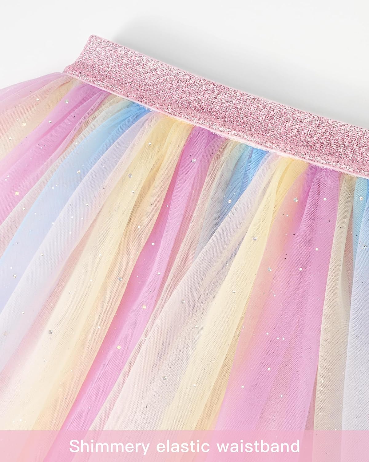 Stelle Tutu for Girls Sequin Skirt with Elastic Waist Layered Tulle Ballet Dance Princess Dress Birthday Outfit