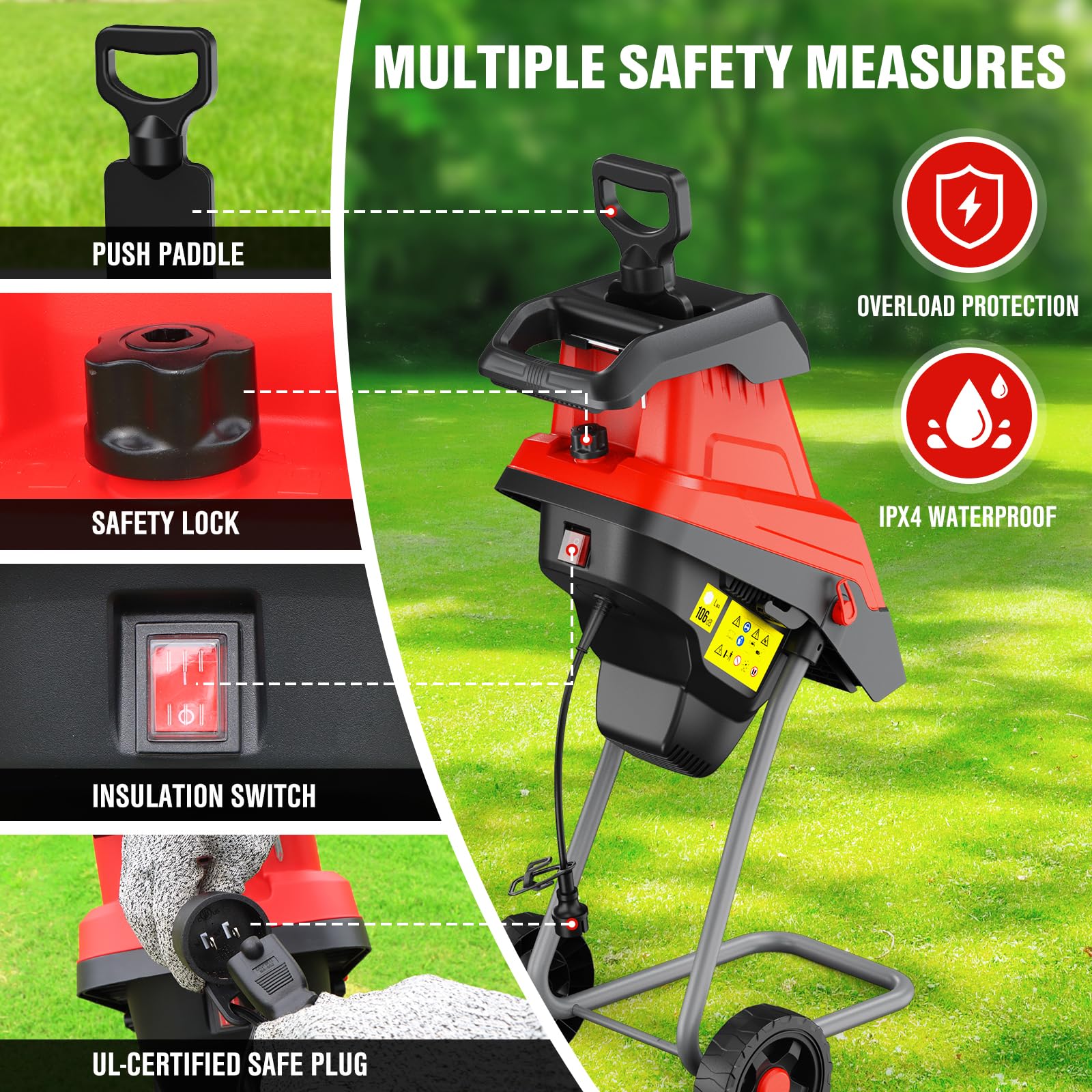 Amazon.com : EWORK Wood Chipper, 15 Amp Electric Wood Chipper