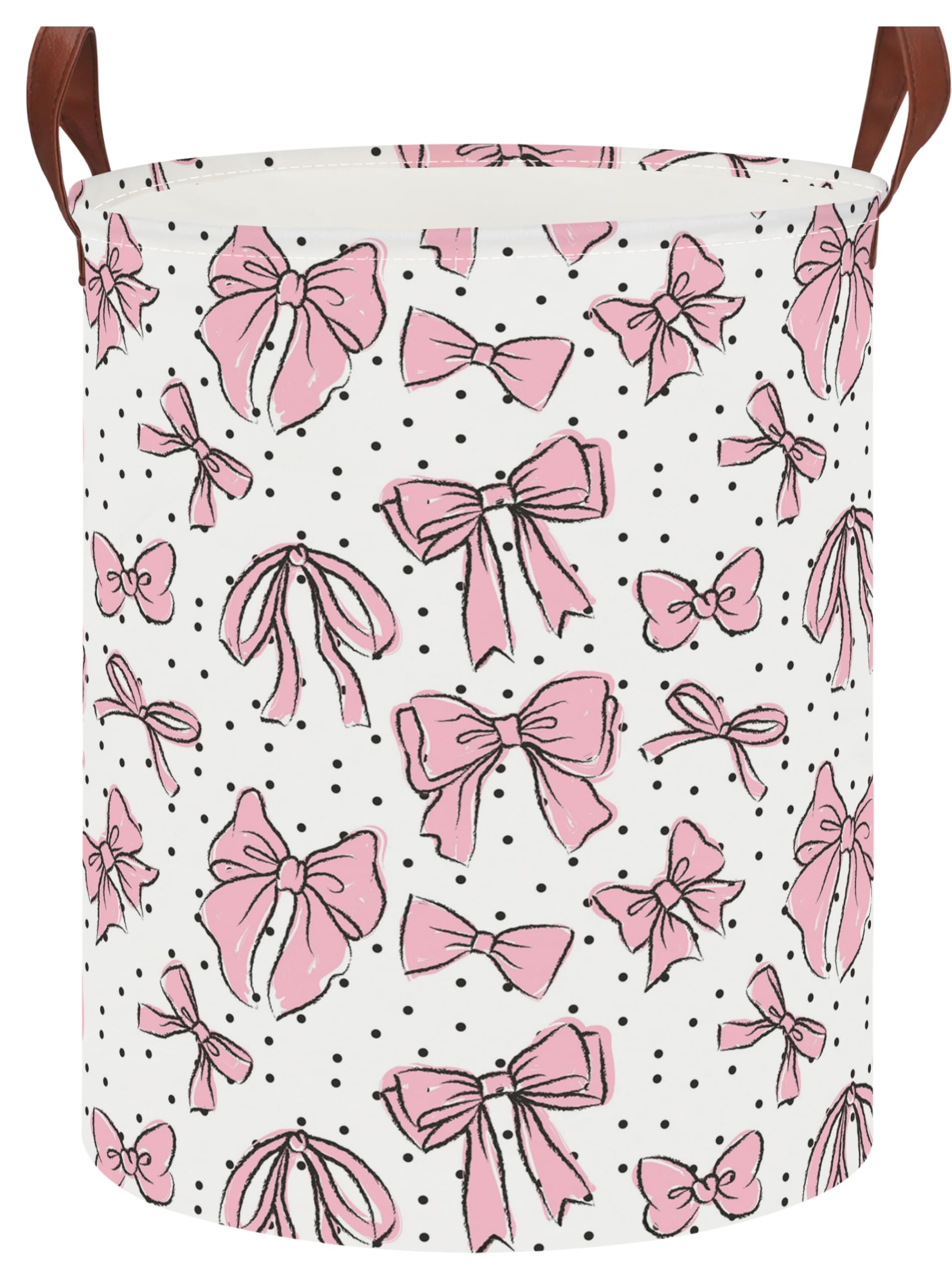 NTAOHAMPER Laundry Hamper,Laundry Basket,Baby Nursery Hamper,Waterproof Storage Bin,Clothes Organizer Basket,Room Decor(Hand-drawn Bowknot)