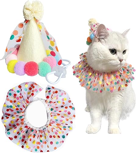 Disfraz de princesa de gato y perro, cachorro, gato, bandana de cumpleaños, bufanda y sombrero de fiesta, lindo gorro de encaje para perro, bufanda Disfraz de princesa de gato y perro, cachorro, gato, bandana de cumpleaños, bufanda y sombrero de fiesta, lindo gorro de encaje para perro, bufanda