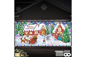 Tatuo 7 x 16 ft Christmas Garage Door Banner Cover