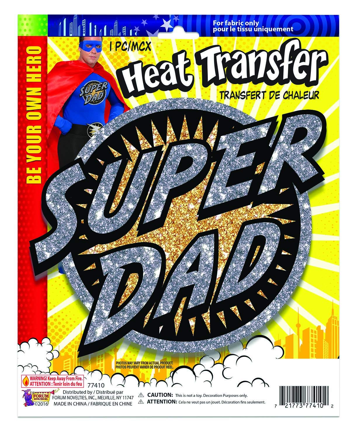 Motif Super Dad transfert thermique pour t-shirt fête des pères