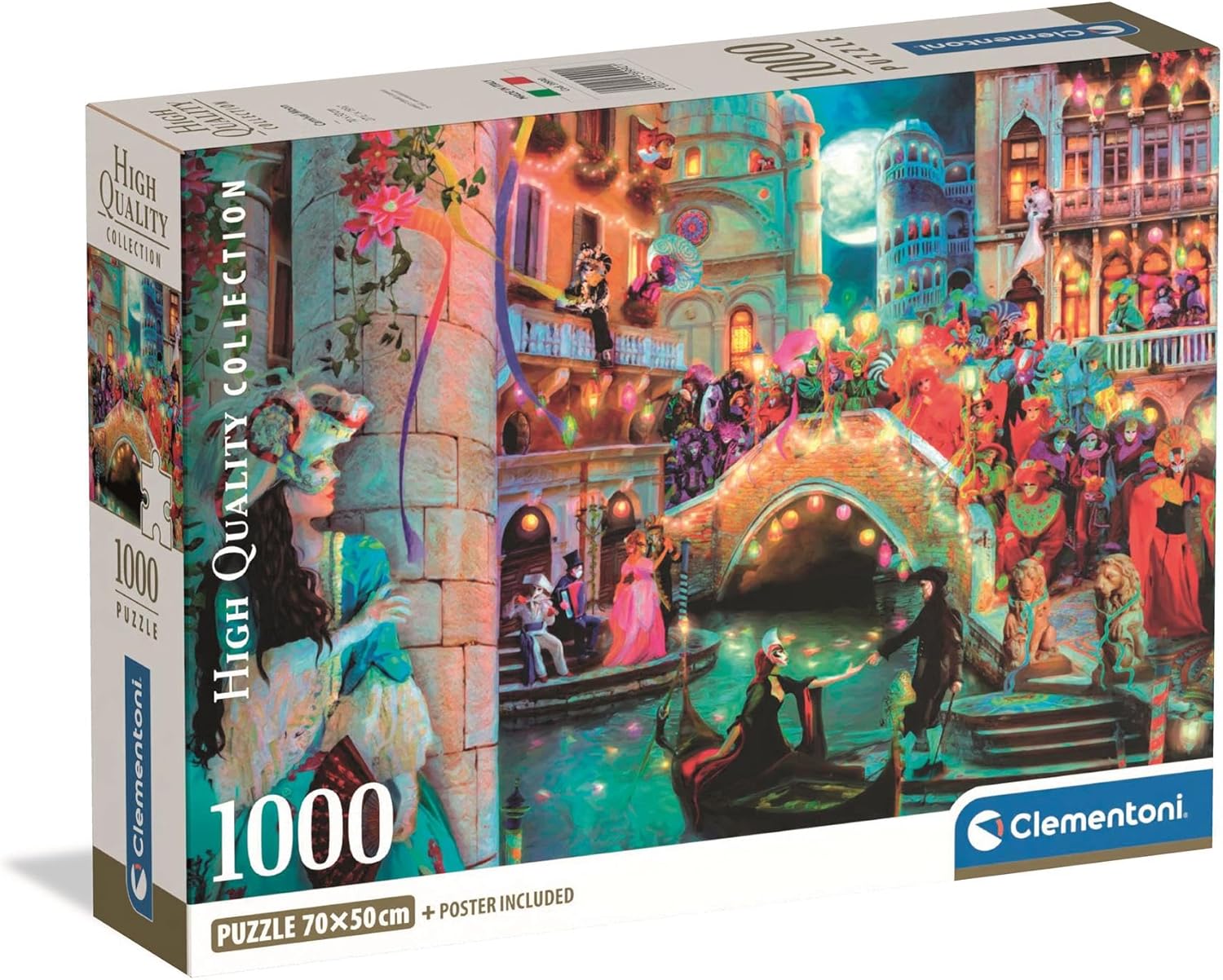 Clementoni - 39990 Puzzle 1000 Pieces for Adults and Teenagers, Collection, Carnival Moon Theme with Poster, Compact Box, Gift Idea for Men and Women, Made in Italy, 70 x 50 cm, 39990