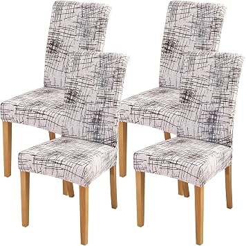 FORCHEER Chair Covers for Dining Chairs Set of 4,Beige Stretch Dining Room Chair Cover Kitchen Parsons Chair Slipcovers Pack of 4, Beige