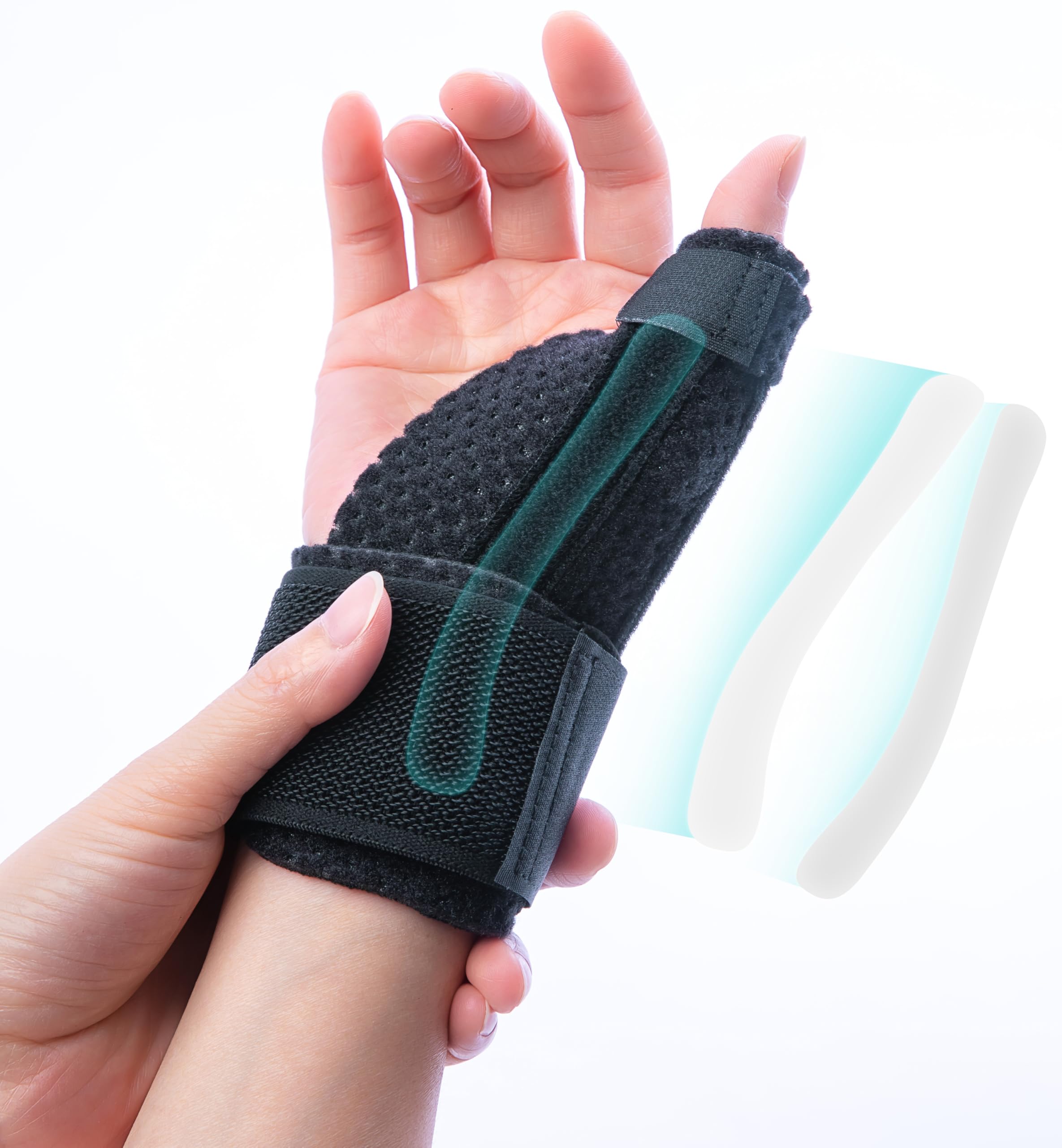 HiRuiWrist Brace Wrist Wraps and Thumb Stabilizer with Splints Support for Sprain Carpal Tunnel Arthritis Trigger Finger Pain Relief, Adjustable Lightweight Breathable (Black (Left Hand))