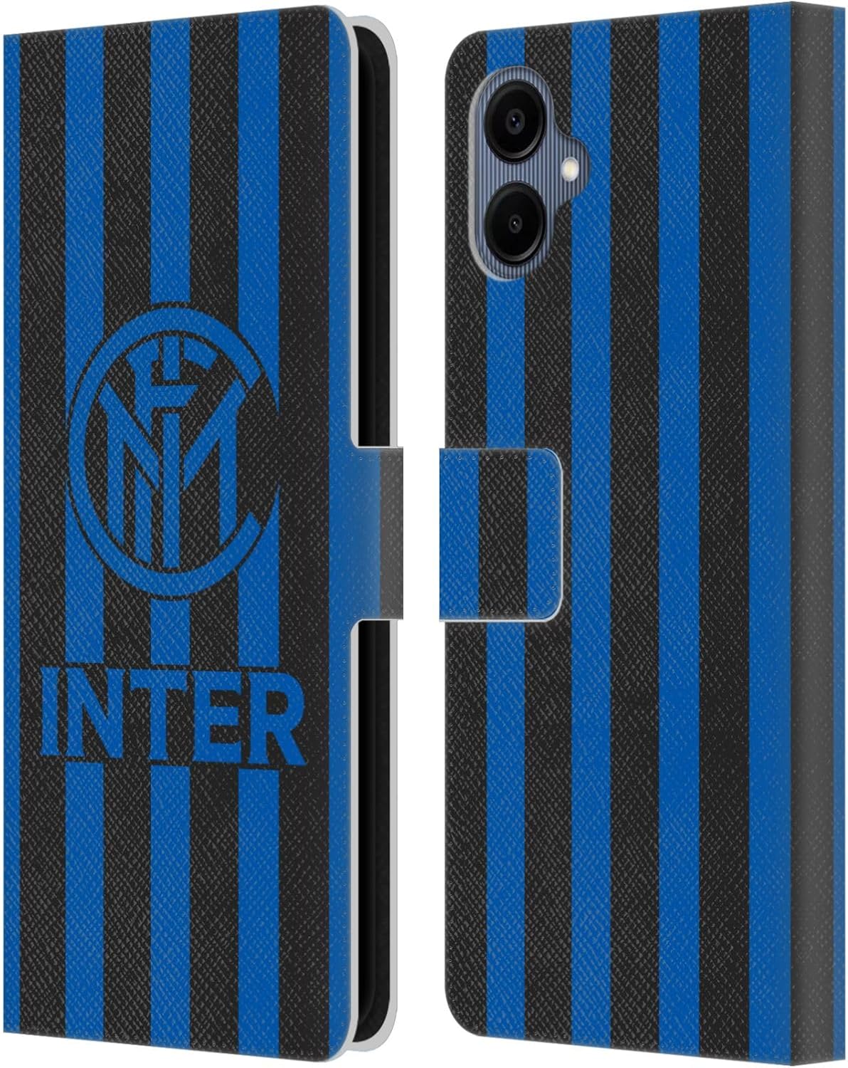 Head Case Designs Officially Licensed Inter Milan Stripes 2 Graphics Leather Wallet Case Compatible with Samsung Galaxy A06 4G / 5G