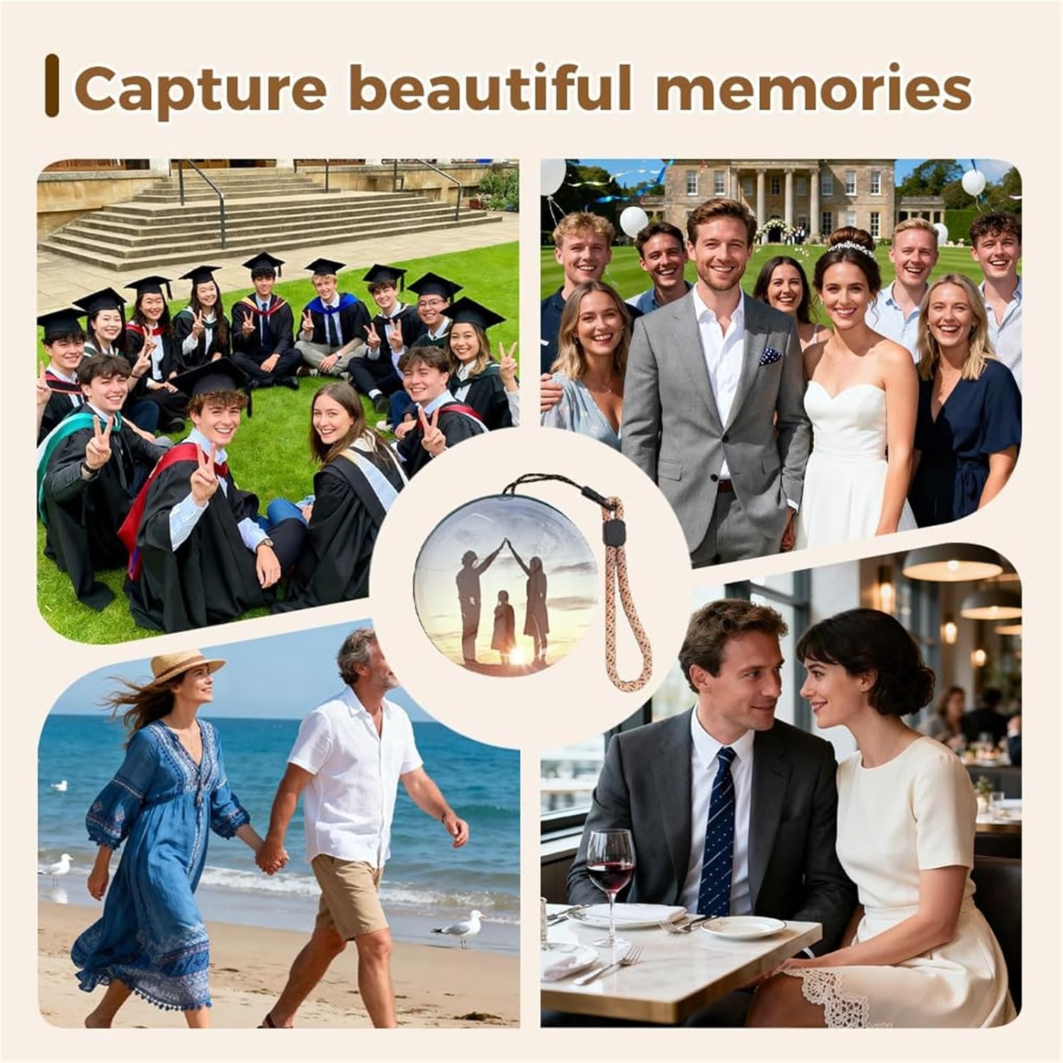 New Memory Orb Video Sphere Crystal Ball with APP Control, 3.7" 3D Photo/Video WiFi Player for Christmas Gifts, Home Decor, Personalized Holiday Birthday Present for Couple Family