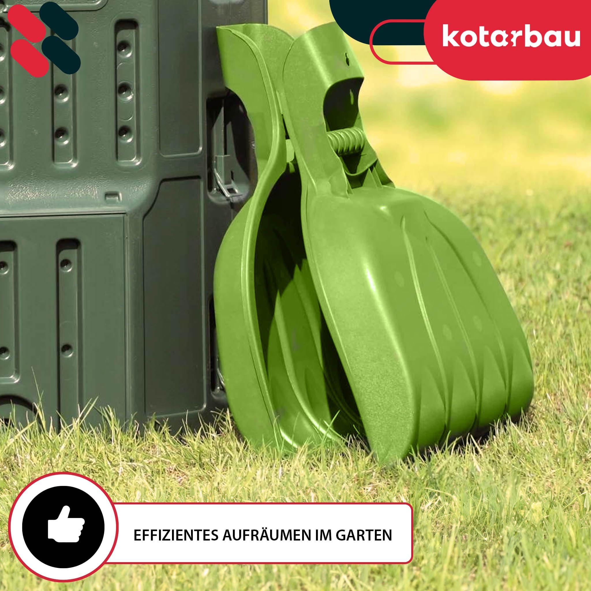 KOTARBAU® 1 par de Garras para hojas y hierba, Verde, Rastrillo recoge hojas, Garras de agarre, Recolector de hojas, Recogedor portátil hojas, Garras de césped para jardín, Cuchara de hojas, Agarrador
