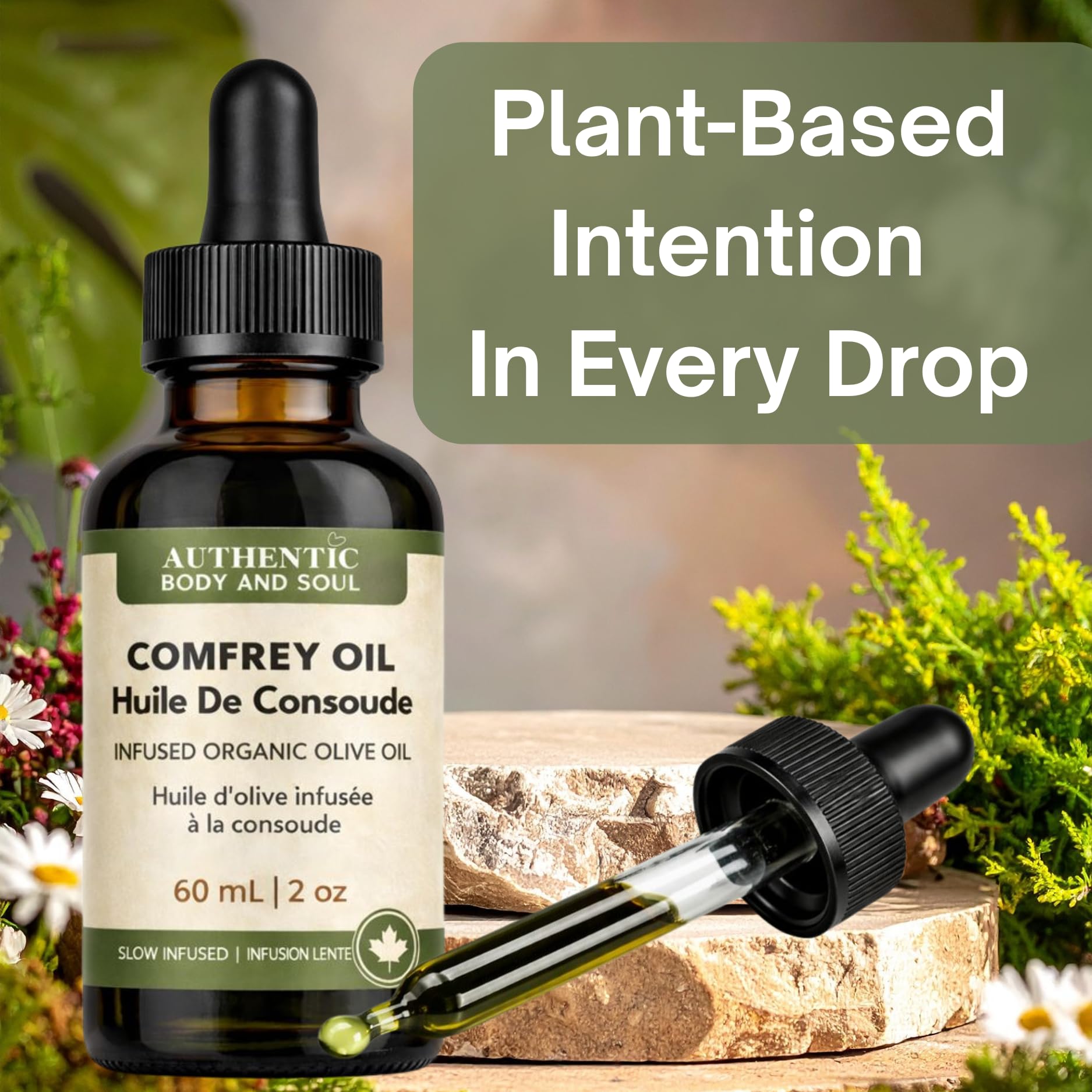 Comfrey Oil – Undiluted 2 oz Leaf & Root, Unscented, From Certified Organic Farm, Comfrey Infused Organic Cold-Pressed Olive Oil for Skin | Symphytum Officinale, Premium Herbal Handcrafted Slow-Infused, Authentic Body And Soul - 5